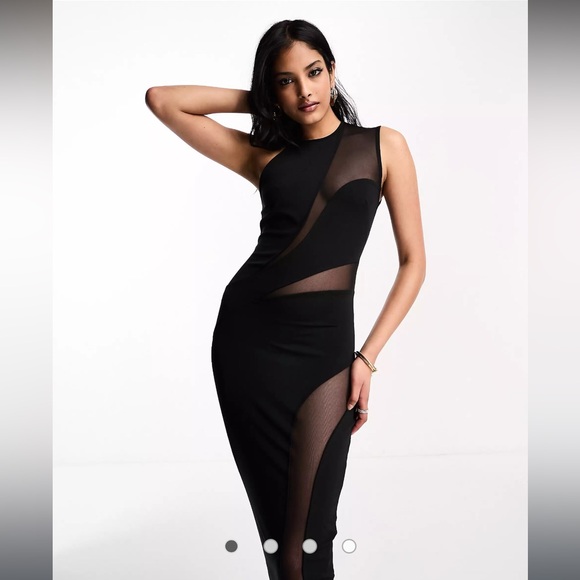 ASOS Dresses & Skirts - ASOS asymmetrical black mesh dress
